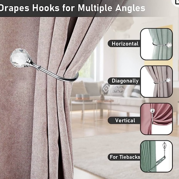 CRYSTAL CLEAR BALL CURTAIN HOLDBACKS - Picture 9 of 9